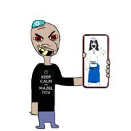 anti_soytan artist:garf beanie blue_eyes blush brown_skin clothes full_body glasses hair hand holding_object holding_phone jewish_nose judaism kike kikecoaler_(namefag) necklace nintendo nintendo_switch phone star_of_david subvariant:ms_shekelberg variant:soytan video_game wave // 632x632 // 71.2KB