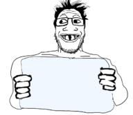 arm deformed glasses grinlook hair hand holding_object sign soyjak stubble subvariant:grinlook_poggers template variant:markiplier_soyjak // 731x636 // 124.8KB