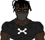 brown_skin dreads dxxmlife grey_shirt mask scarlxrd subvariant:muscular_chud variant:chudjak // 1059x929 // 51.6KB