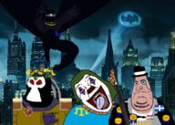Astrofene_(namefag) Warrior-Z(user) Wheeloffortuneman_(NameTranny) ack bane batman city clothes crimean_tatar dc_comics fat flag:crimean_tatar flag:quebec gotham hat hero imperator_(user) joker_(dc) monocle penguin quebec rope skyline subvariant:blobson subvariant:hornyson subvariant:mexiaryan variant:bernd variant:chudjak variant:cobson villain // 750x536 // 577.5KB
