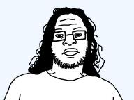 clothes glasses hair long_hair nigger_lips redraw soyjak stubble template variant:skajyosjak white_shirt white_skin // 800x600 // 12.2KB