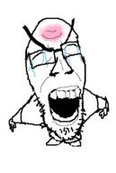 angry closed_eyes crying eyebrows glasses hand meta:tagme open_mouth soyjak stubble variant:unknown // 386x575 // 15.1KB