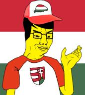 asian closed_mouth clothes glasses hair hat hungary small_eyes smug soyjak variant:chudjak yellow_skin // 800x900 // 193.4KB