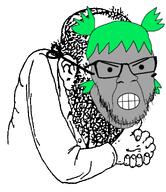 4chan angry anime clenched_teeth closed_mouth glasses green_hair grey_skin hair kike nas:happy_jewish nas:merchant npc soyjak stubble teeth variant:feraljak yotsoyba // 501x581 // 91.6KB