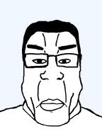 chud closed_mouth glasses hair lips merge neutral series:chuddified_soyjaks series:fusionjaks shaved soyjak subvariant:chudplier template transparent_background variant:chudjak variant:markiplier_soyjak // 600x800 // 12.4KB