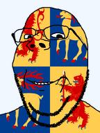animal country county crossbow elk flag flag:kalmar glasses hair holding_object kalmar lion looking_at_you smile soyjak stubble subvariant:wholesome_soyjak sweden teeth transparent_background variant:gapejak // 600x800 // 130.3KB