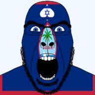 angry beard blue_eyes boat facial_mark flag flag:guam flag:israel forehead_mark glasses guam hair israel looking_at_you open_mouth queen_of_spades soyjak spade star_of_david stubble subvariant:cobson_front2 subvariant:spadeson territory text thick_eyebrows tree united_states variant:cobson water // 800x800 // 64.0KB