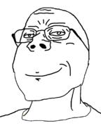 closed_mouth glasses smile smug soyjak stubble subvariant:wholesome_soyjak variant:gapejak // 598x800 // 18.3KB