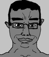 chudgunner grey_skin hair happy siivagunner smile soyjak variant:chudjak // 484x561 // 19.8KB