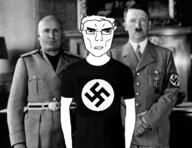 adolf_hitler benito_mussolini buff glasses irl irl_background nazism subvariant:chudjak_front subvariant:unbotheredchud swastika variant:chudjak // 750x578 // 281.1KB