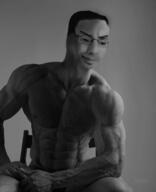 buff chad chair glasses gray_background happy italy_vs_mexico muscles nas:gigachad original_content pose realistic sitting smile variant:chudjak // 800x986 // 385.4KB