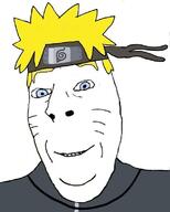 blue_eyes facial_mark forehead_protector headband konohagakure_symbol naruto_(series) smile soyjak subvariant:nucob track_suit uzumaki_naruto variant:cobson whisker_marks yellow_hair // 634x788 // 73.7KB