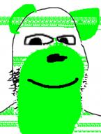 bear ear green gummy_bear proto-slopjak soyjak stubble subvariant:tismjak variant:gapejak // 192x255 // 7.1KB