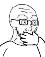 arm covering_mouth glasses hand shocked soyjak stubble variant:soyak // 565x707 // 202.4KB