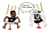 aew angry bindi blood brown_skin clothes ear full_body glasses hair hat indian judaism kippah monkey_dance mustache open_mouth poop soyjak speech_bubble stinky text underpants variant:soyak wwe // 1234x778 // 124.3KB
