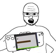 animated ext=gif gaming looking_at_you nintendo nintendo_switch showing_something variant:bernd variant:chudjak variant:markiplier_soyjak variant:unknown video_game // 293x278 // 387.5KB