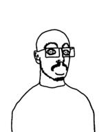 closed_mouth crazed ear glasses mustache smile soyjak stubble variant:unknown // 612x816 // 13.9KB