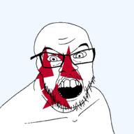 angry flag flag:oita glasses hair japan looking_at_you mustache oita open_mouth soyjak stubble teeth todofuken transparent_background variant:feraljak // 1500x1500 // 75.1KB