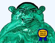 artist:bucephalus_(kiwi_farms) award chud closed_mouth ear fat gem gem_skin glasses gynaecomastia hair kiwifarms looking_at_you malachite malachite_(user) mutt smirk smug subvariant:chudmutt transparent_background variant:chudjak variant:meximutt vinluv // 1837x1444 // 436.0KB