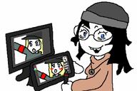 art artist:jaikacuz beanie blush clothes drawing dress female full_body hair long_hair shoe skirt variant:soytan // 1092x726 // 72.4KB