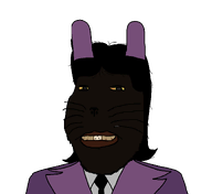 animal bloodshot_eyes circus_2_(namefag) clothes eyebags hair jax_(the_amazing_digital_circus) meta:namefags moistpepper_(user) nose subvariant:massjak subvariant:massmeowjak suit suit_and_tie trend:namefag_hybrids variant:gapejak whisker