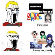 angry azumanga_daioh crying deltarune fundamental_paper_education hypocrite nate ongezellig seething sharty soyjak_party subvariant:wewjak the_amazing_digital_circus tranny trannycore umineko undertale variant:soyak variant:soytan variant:sproketan // 1500x1500 // 1.0MB