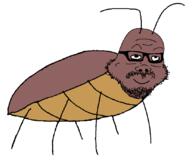 antenna armeniroach bug closed_mouth cockroach fat full_body glasses leg looking_up mustache redraw smile soyjak stubble variant:a24_slowburn_soyjak // 830x690 // 18.7KB