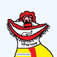 glasses lips nose open_mouth ronald_mcdonald stubble tongue variant:globox_soyjak // 256x256 // 7.8KB