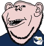 amerimutt clothes ear meta:tagme open_mouth poland shaved soyjak stubble subvariant:impish_amerimutt variant:impish_soyak_ears white_skin // 598x628 // 92.3KB