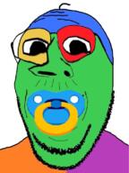 baby colorful deformed glasses mustache pacifier soyjak stubble subvariant:emmanuel subvariant:wholesome_soyjak variant:gapejak // 602x800 // 379.4KB