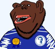 1948 alligator award away_goal away_goal_rule bantu blue blue_jersey blue_text brown_skin caf caf_confederation_cup cercle_sportif_don_bosco cercle_sportif_don_bosco_de_lubumbashi clothes confederation_cup cs_don_bosco dark_skin democratic_republic_of_congo don_bosco ear football french_text hair jersey john_bosco linafoot lips lubumbashi mutt open_mouth soccer sogam_(brand) soyjak stubble subvariant:impish_amerimutt teeth text transparent transparent_background variant:impish_soyak_ears // 867x775 // 68.0KB