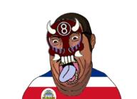8ball96 8ball9615 brown_skin clothes costa_rica crying fat flag flag:costa_rica hair mask mexico mustache sal_vulcano shadow soyjak subvariant:hornyson tongue tshirt variant:cobson // 1464x1068 // 430.8KB