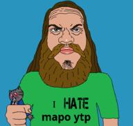 angry animal arm beard blood bloodshot_eyes brown_hair cartoon cat clothes dead fritz_the_cat furry hair hand holding_object i_hate jimmy_davis mapo mustache open_mouth punisher_face soy_parody soyjak subvariant:science_lover suit text tongue tshirt variant:bernd variant:markiplier_soyjak youtuber // 384x361 // 10.3KB