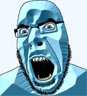 3d angry artist:doddermod blue_eyes diamond gem gem_skin glasses open_mouth realistic rock stubble thick_eyebrows variant:cobson // 721x789 // 320.2KB