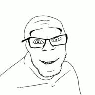 animated glasses horror jumpscare open_mouth scary smile soyjak stubble variant:feraljak // 1500x1500 // 3.7MB