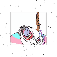 animated bloodshot_eyes crying flag glasses hanging mustache open_mouth purple_hair rope soyjak spinning stubble suicide tongue tranny variant:bernd // 217x217 // 269.9KB