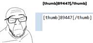 closed_eyes closed_mouth glasses its_over sad soybooru soyjak stubble text variant:feraljak // 1618x753 // 175.2KB