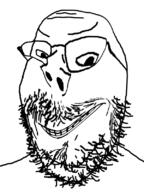angry distorted glasses soyjak stubble variant:gapejak // 600x800 // 246.5KB