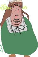 biting_lip bloodshot_eyes brown_hair brown_skin full_body green_eyes leg red_eyes rozen_maiden soyjak stinky stubble subvariant:blobson subvariant:hornyson suiseiseki variant:cobson vein // 789x1172 // 189.3KB