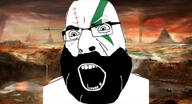 background bald beard facepaint glasses god_of_war kratos missing_teeth op_is_a_retarded_lazy_faggot_for_not_tagging_his_own_shit open_mouth painting scar soyjak teeth variant:cobson white_skin // 1320x716 // 538.3KB