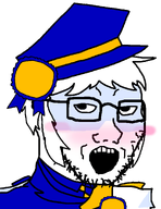 award awardsan blue_hat blush blushing cocklust glasses hair open_mouth stubble suggestive variant:soyak // 1051x1360 // 121.7KB