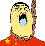 ack ahegao anhero bloodshot_eyes blue_tongue china clothes crying flag flag:china hair hanging open_mouth rope star_(symbol) suicide variant:hydejak yellow_skin // 778x800 // 238.7KB