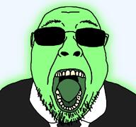 black_jacket central_intelligence_agency clothes federal_bureau_of_investigation glasses glowie glowing green_skin necktie open_mouth suit suit_and_tie sunglasses variant:bernd white_shirt // 1255x1175 // 138.3KB