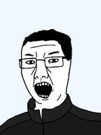 angry chud clothes dark_hair eyebrows hair looking_at_you neck nose open_mouth slavic subvariant:chuzjak thick_eyebrows track_suit transparent_background variant:chudjak variant:kuzjak white_skin wrinkles // 810x1080 // 24.5KB