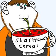 black_skin blood blue_eyes brown_hair cereal dan drinking holding_object nate soybooru soyjak_party straw subvariant:impdrink subvariant:meximutt_front variant:impish_soyak_ears variant:meximutt // 845x850 // 160.2KB