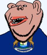 amerimutt animal black_sclera brown_skin clothes deer ear flag flag:michigan hair latin_text lips michigan mutt open_mouth river soyjak state stubble subvariant:impish_amerimutt sun text transparent_background united_states variant:impish_soyak_ears water // 685x800 // 90.7KB