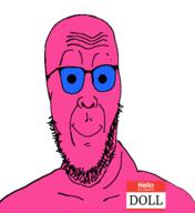 admin blue_glasses closed_mouth doll_(user) glasses pink pink_skin small_eyes soyjak stubble variant:cobbert // 518x565 // 16.3KB