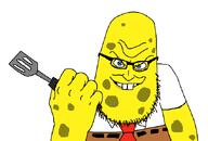 beard brown_pants evil fist glasses holding_object spatula sponge spongebob_squarepants teeth trypophobia variant:syndromejak // 658x446 // 8.0KB