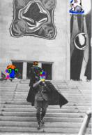 adolf_hitler baby colorful deformed distorted hanging irl irl_background judaism nazi_germany nazism schutzstaffel subvariant:jacobson subvariant:nathaniel suicide variant:a24_slowburn_soyjak variant:bernd variant:chudjak variant:gapejak variant:impish_soyak_ears // 827x1199 // 1.4MB