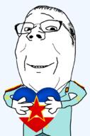arm balding clothes collar_tabs communism epaulettes flag flag:yugoslavia glasses hair hand heart holding_heart holding_object josip_broz_tito military military_uniform smile soyjak star star_(symbol) subvariant:wholesome_soyjak uniform variant:gapejak yugoslavia // 676x1021 // 2.7MB